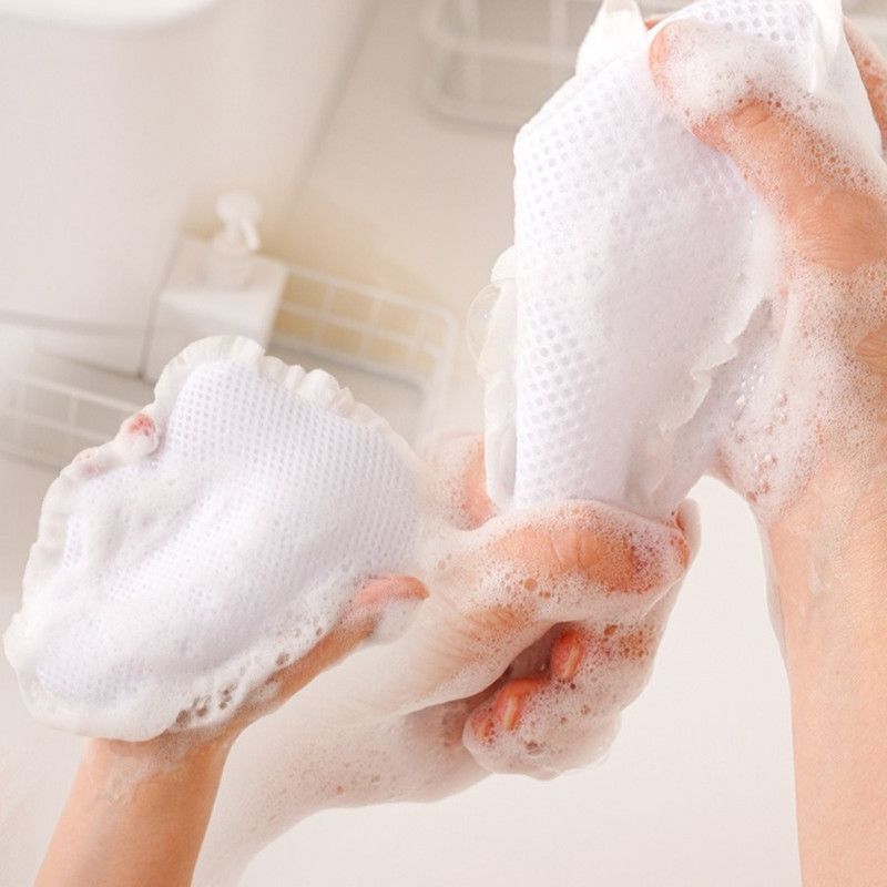 2-Pack Ins Style Cloud & Heart Soap Foaming Bag, Facial Bubble Net Soap Storage Pouch—Pink - Image 7