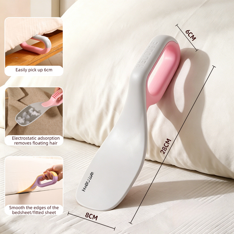 Multi-Function Mattress Lifting Tool, Labor-Saving Bed Sheet Tucking Helper, Double-Sided Static Lint Remover Brush—Gray - Image 1