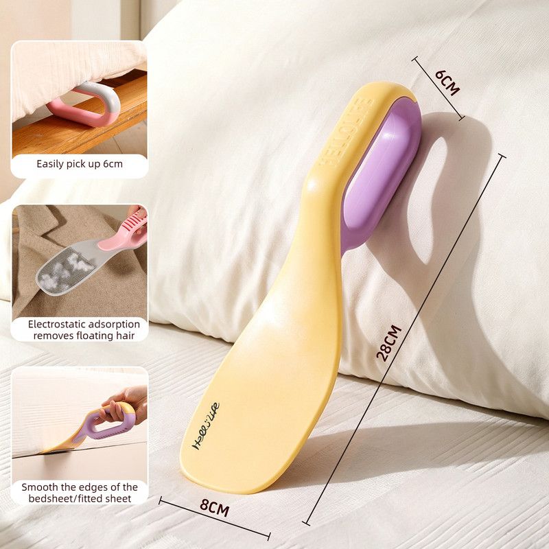 Multi-Function Mattress Lifting Tool, Labor-Saving Bed Sheet Tucking Helper, Double-Sided Static Lint Remover Brush—Yellow - Image 1