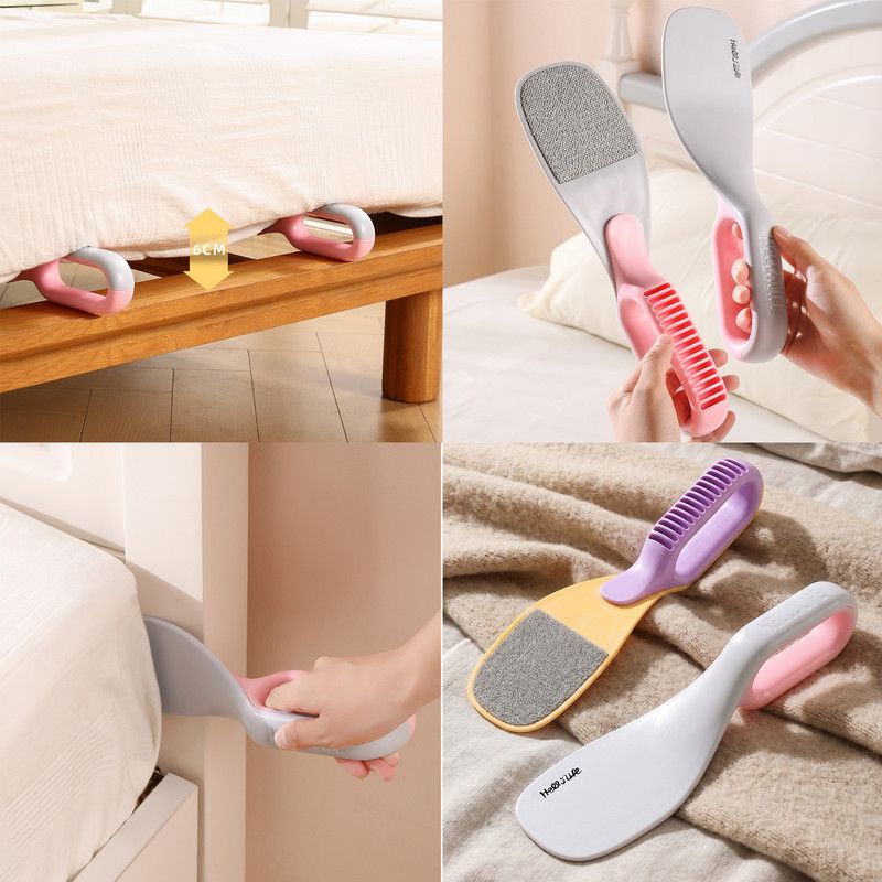 Multi-Function Mattress Lifting Tool, Labor-Saving Bed Sheet Tucking Helper, Double-Sided Static Lint Remover Brush—Yellow - Image 6