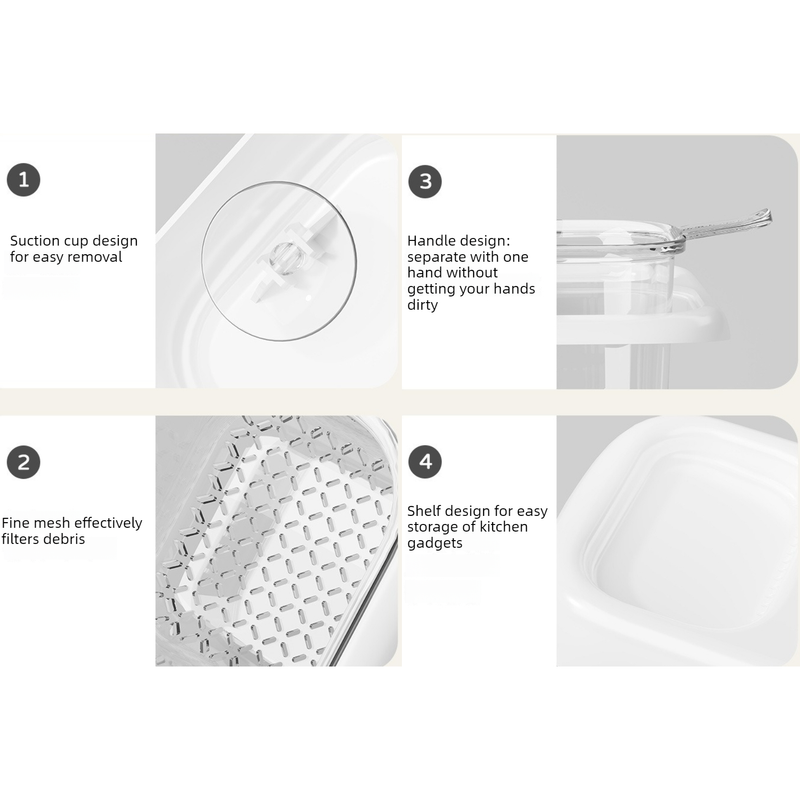 Sink Filter Drain Basket, Kitchen Wet/Dry Separation Food Residue Collector, Multi-function Storage Rack—Gray - Image 6