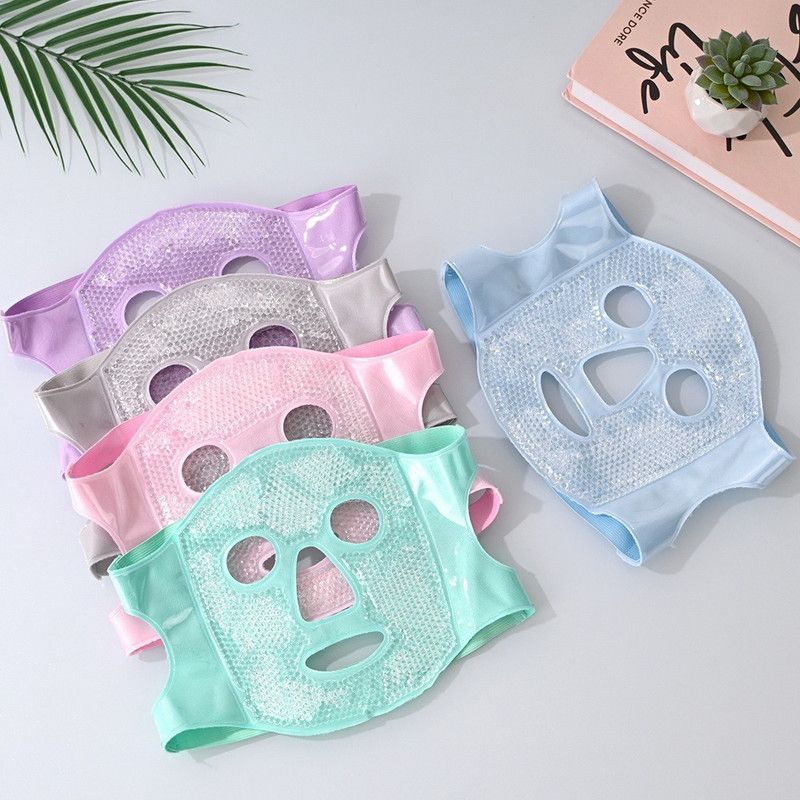Gel Bead Hot & Cold Facial Mask & Eye Mask Set, Cooling and Heating Pack for Face and Eye Relief—Gray - Image 5