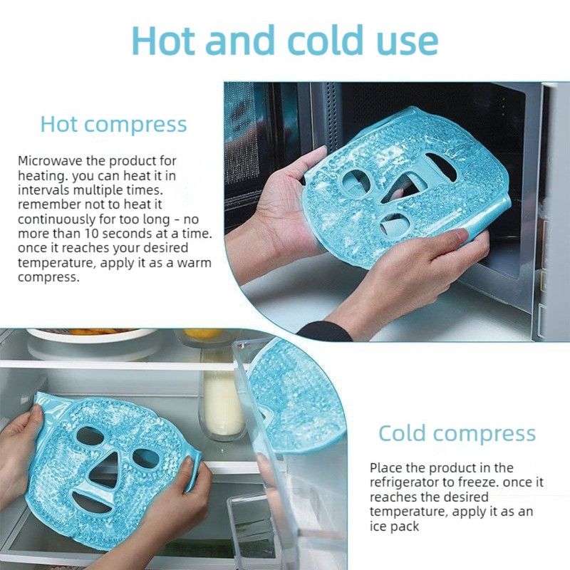 Gel Bead Hot & Cold Facial Mask & Eye Mask Set, Cooling Heating Pack for Face & Eye Relief—Pink - Image 8