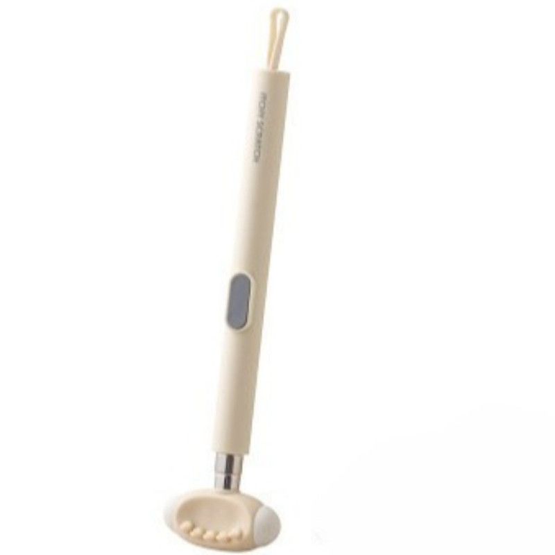 Retractable Double-Sided Back Scratcher, 2-in-1 TPR Itch Relief & Massage Hammer with Hanging Loop—Beige - Image 1