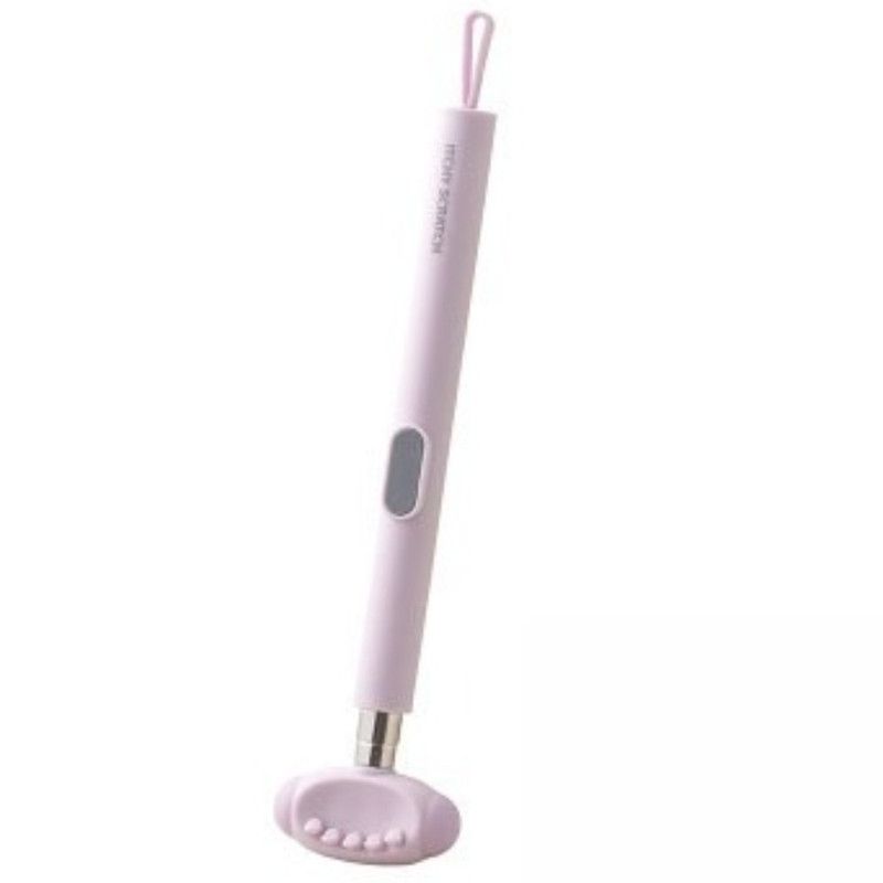 Retractable Double-Sided Back Scratcher, 2-in-1 TPR Itch Relief & Massage Hammer with Hanging Loop—Purple - Image 1