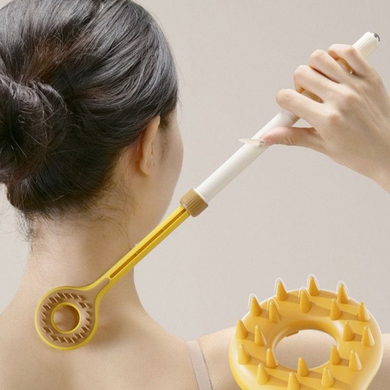 Retractable Double-Sided Back Scratcher, Multi-Function Itch Relief Tool with Ball-Point Massager—Brown - Image 6