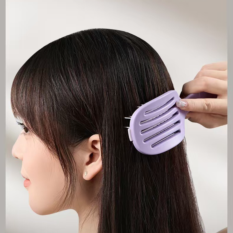 Self-Cleaning Foldable Vent Hair Brush, Portable Detachable Volumizing Scalp Massage Comb—Black + Pink - Image 5