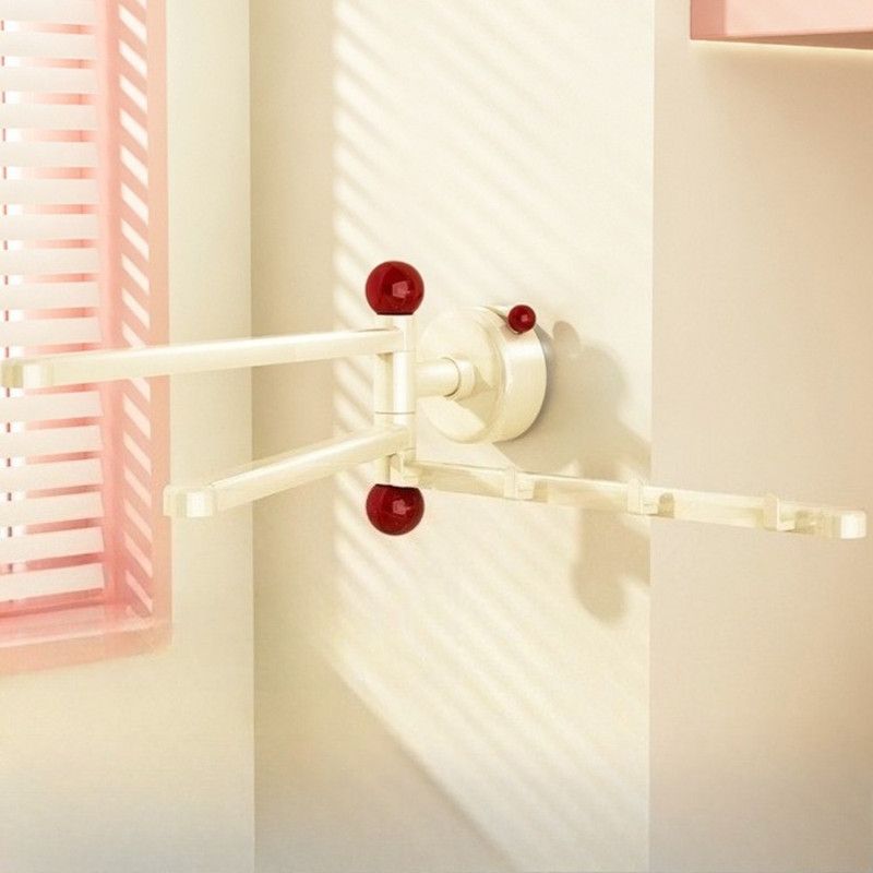 Suction-Mounted Rotatable Towel Rack, Multi-Foldable Kitchen Dishcloth Holder, Multi-Purpose Bathroom Storage Hanger—Beige - Image 1