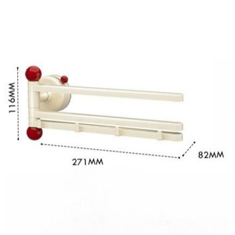 Suction-Mounted Rotatable Towel Rack, Multi-Foldable Kitchen Dishcloth Holder, Multi-Purpose Bathroom Storage Hanger—Beige - Image 8