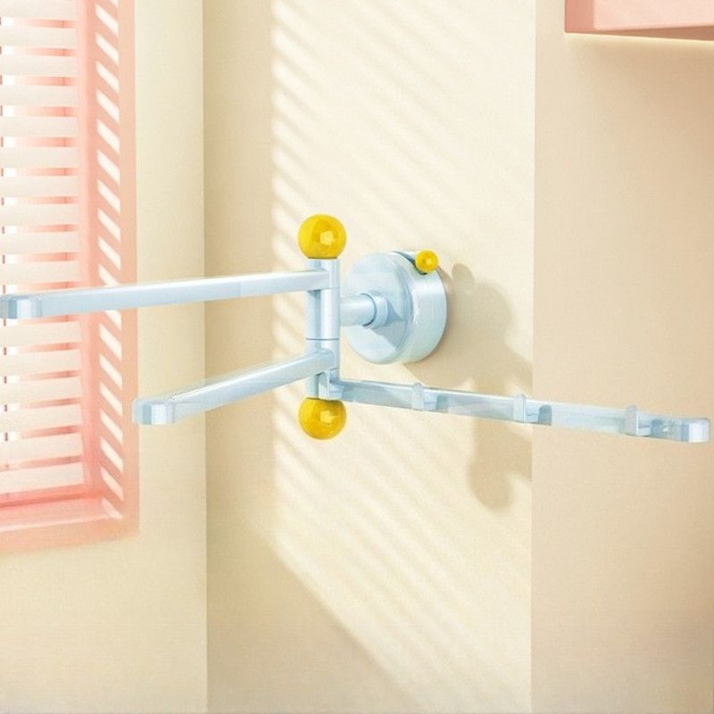 Suction-Mounted Rotatable Towel Rack, Multi-Foldable Kitchen Dishcloth Holder, Multi-Purpose Bathroom Storage Hanger—Blue - Image 1