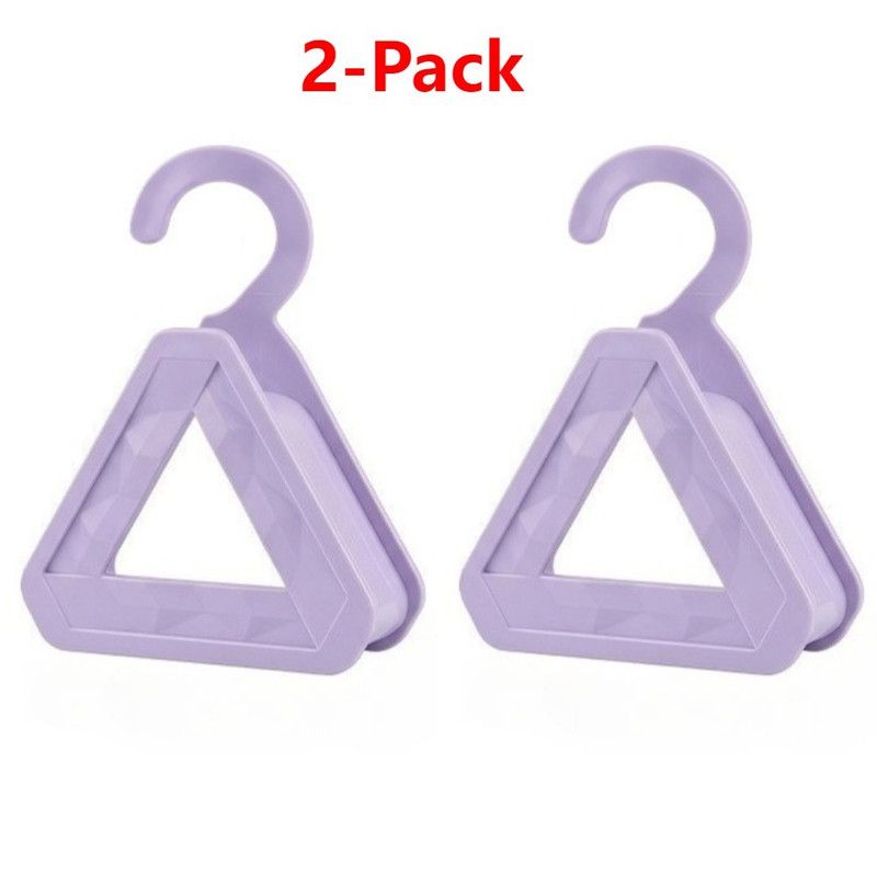 2-Pack Triangular No-Mark Bag Storage Hooks, Multi-Purpose Anti-Crease Hanger for Handbags, Scarves, and Ties—Purple - Image 1