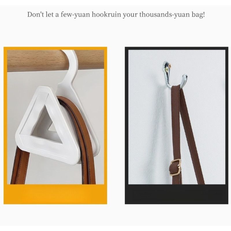 2-Pack Triangular No-Mark Bag Storage Hooks, Multi-Purpose Anti-Crease Hanger for Handbags, Scarves, and Ties—Purple - Image 3