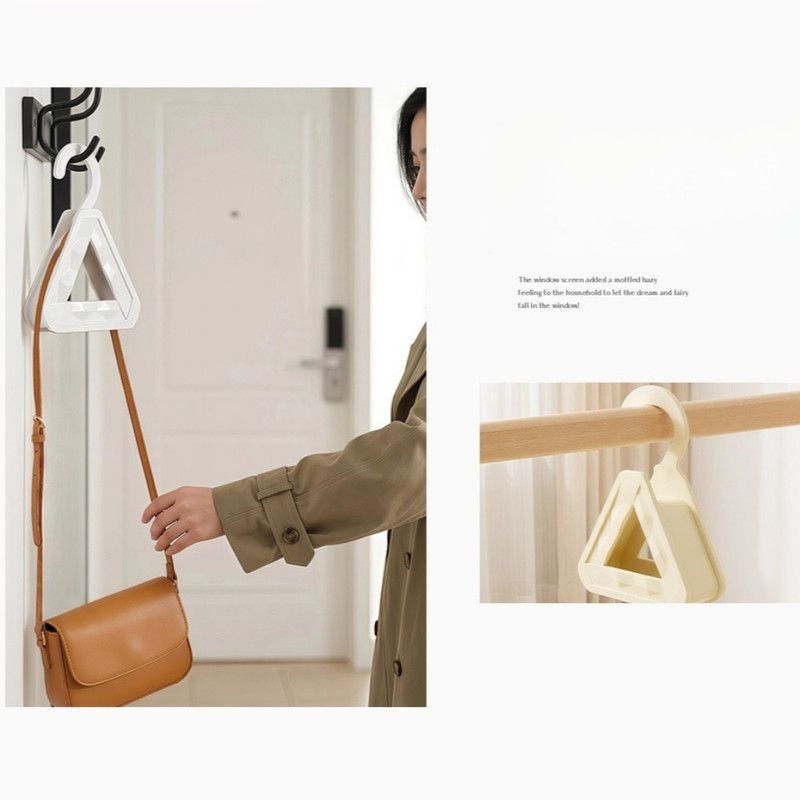 2-Pack - Triangular No-Mark Bag Storage Hooks, Multi-Purpose Anti-Crease Hanger for Handbags, Scarves, and Ties - White - Image 4