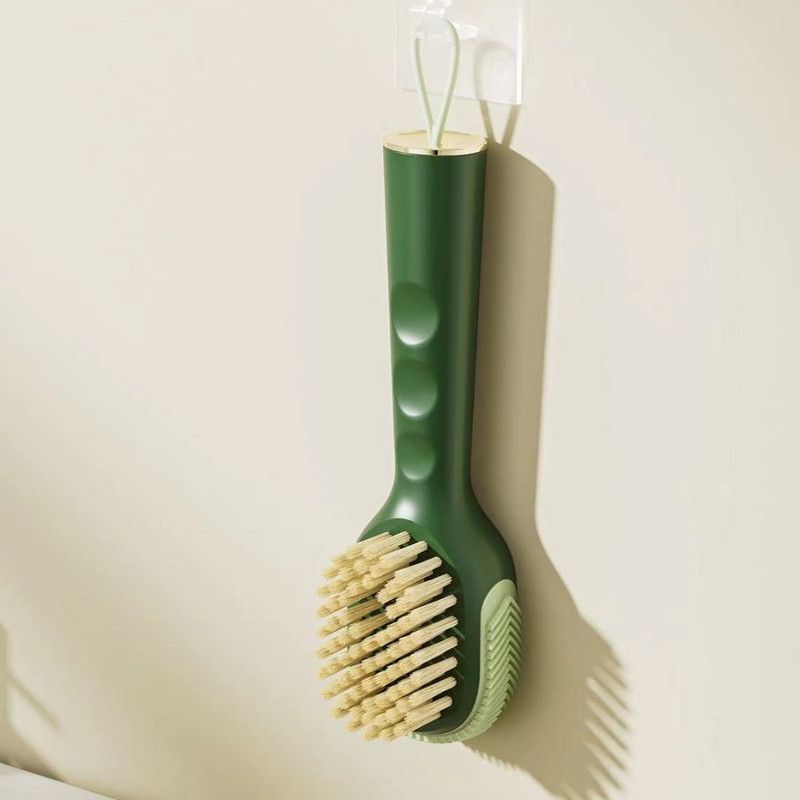 Refillable Liquid Shoe Brush, Soft-Bristle Press-Discharge Laundry Brush for Cleaning Shoes and Clothes—Green - Image 1