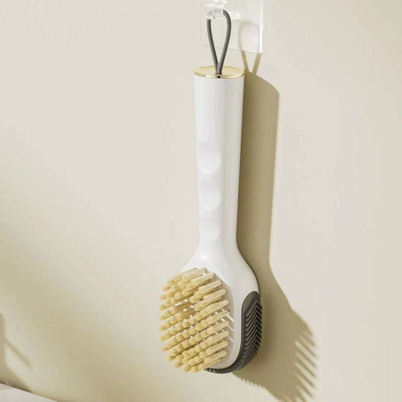 Refillable Liquid Shoe Brush, Soft-Bristle Press-Discharge Laundry Brush for Cleaning Shoes and Clothes—White - Image 1