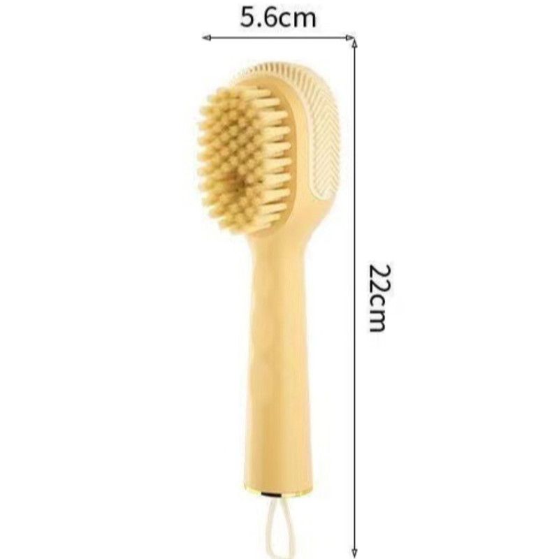 Refillable Liquid Shoe Brush, Soft-Bristle Press-Discharge Laundry Brush for Cleaning Shoes and Clothes—Yellow - Image 6