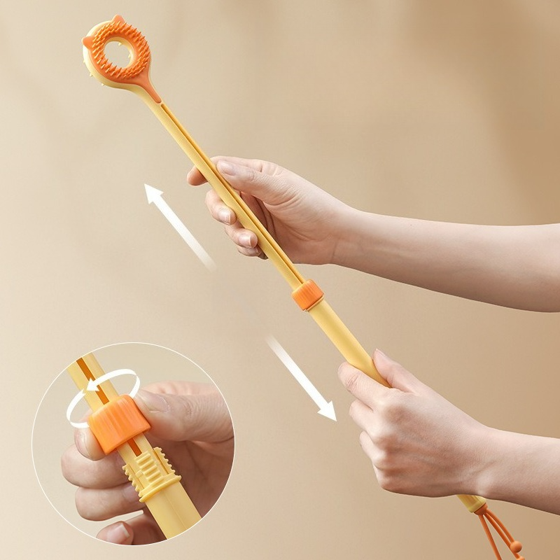 3-in-1 Retractable Pet Scratching Stick, Double-Sided Cat Massage Comb for Cat Grooming—Brown - Image 3