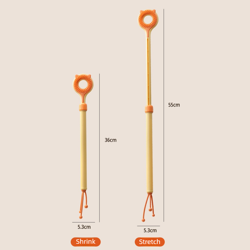 3-in-1 Retractable Pet Scratching Stick, Double-Sided Cat Massage Comb for Cat Grooming—Orange - Image 6