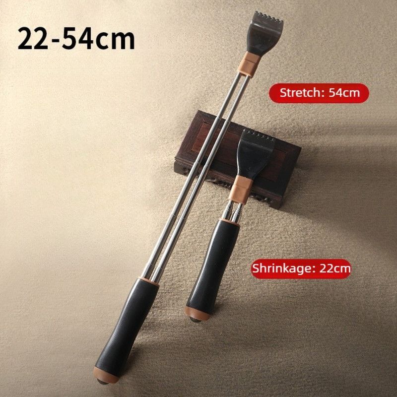 Dual Retractable Back Scratcher, Portable Self-Scratching Tool with Magnetic Massage Roller and Anti-Slip PP Claw—Black - Image 3