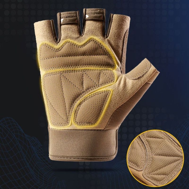 Size L - Black - EVA Protective Tactical Gloves (1 Pair), Anti-Slip Shock-Absorbing Sports Gloves for Cycling Workouts - Image 2