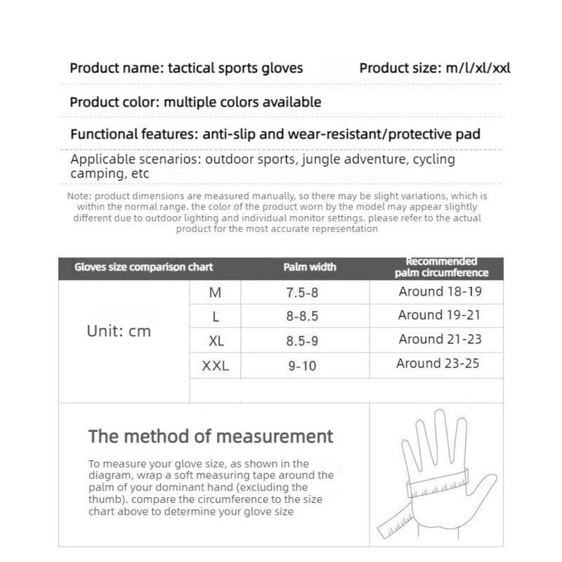 Size M - Green Camouflage - EVA Protective Tactical Gloves (1 Pair), Anti-Slip Shock-Absorbing Sports Gloves for Cycling Workouts - Image 8