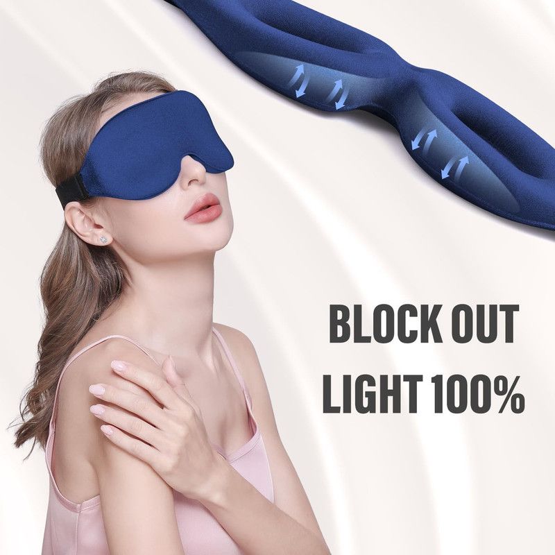 3D Deepened Sleep Eye Mask, Integrated Nose Wing, Full Light-Blocking, Breathable Eye Cover for Naps and Travel—Black - Image 3