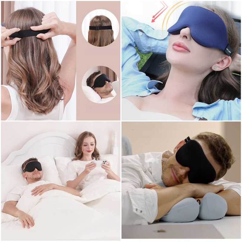 3D Deepened Sleep Eye Mask, Integrated Nose Wing, Full Light-Blocking, Breathable Eye Cover for Naps and Travel—Black - Image 6