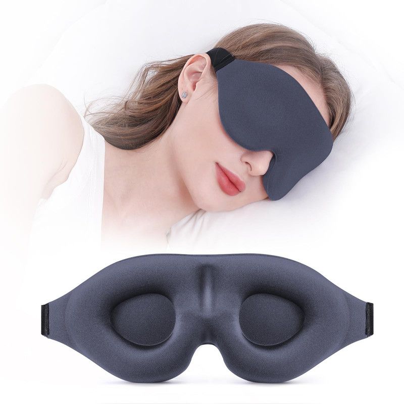 3D Deepened Sleep Eye Mask, Integrated Nose Wing, Full Light-Blocking, Breathable Eye Cover for Naps and Travel—Gray - Image 1