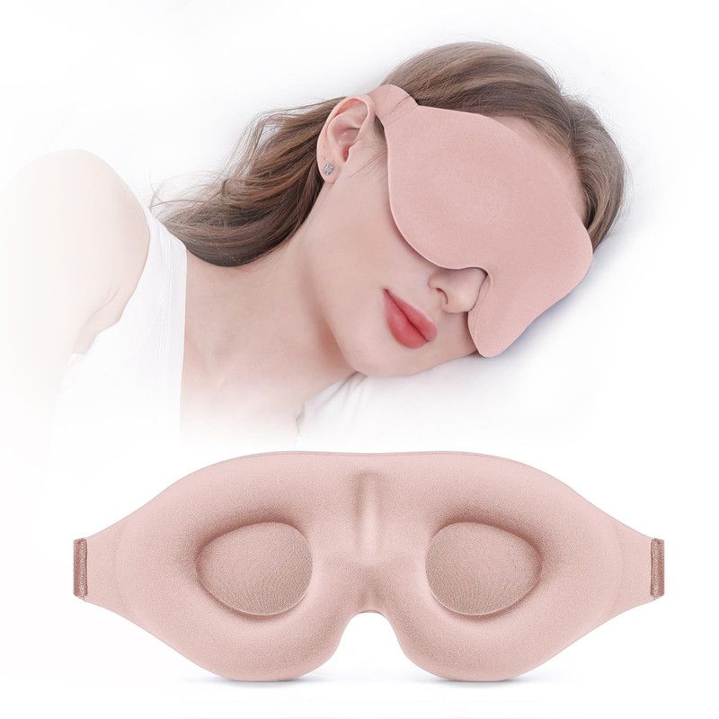 3D Deepened Sleep Eye Mask, Integrated Nose Wing, Full Light-Blocking, Breathable Eye Cover for Naps and Travel—Pink - Image 1