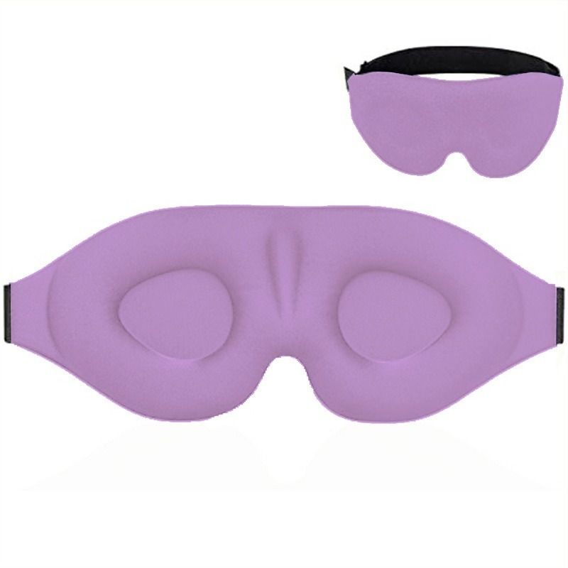 3D Deepened Sleep Eye Mask, Integrated Nose Wing, Full Light-Blocking, Breathable Eye Cover for Naps and Travel - Purple - Image 1