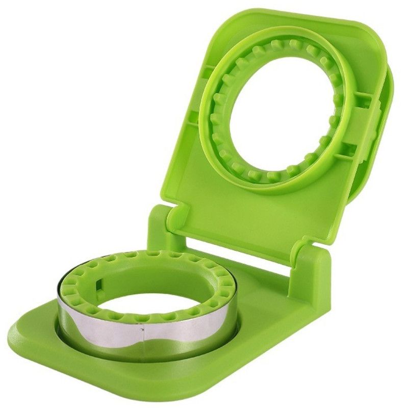 Spring-Assisted Pocket Sandwich Maker, 2-in-1 Stainless Steel Toast Cutter & Sealer for Breakfast—Green - Image 1