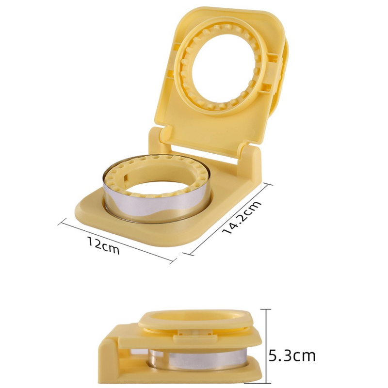 Spring-Assisted Pocket Sandwich Maker, 2-in-1 Stainless Steel Toast Cutter & Sealer for Breakfast—Yellow - Image 6