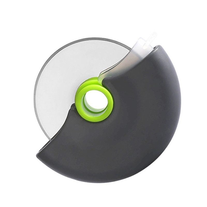 Detachable Stainless Steel Pizza Cutter Wheel with Transparent Protective Cover, Kitchen Baking Slicer Tool—Green - Image 1