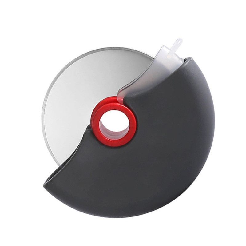 Detachable Stainless Steel Pizza Cutter Wheel with Transparent Protective Cover, Kitchen Baking Slicer Tool—Red - Image 1