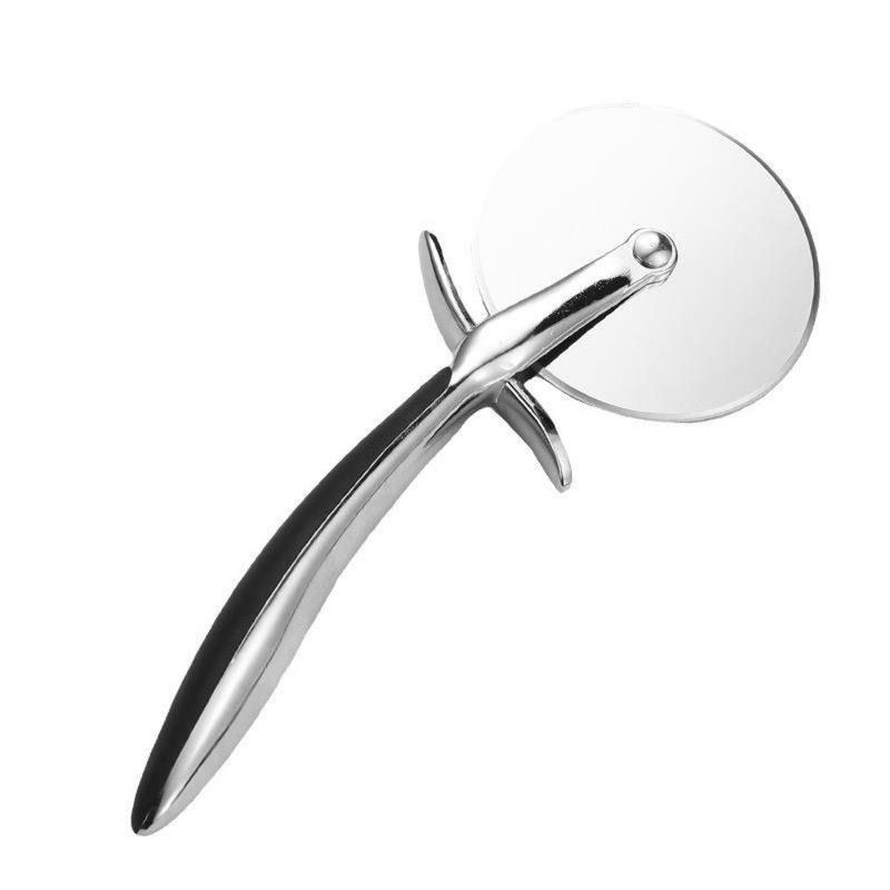 Zinc Alloy Anti-Slip Handle Pizza Cutter Wheel, Large Stainless Steel Blade for Baking Pizza Bread Slicing - Image 1