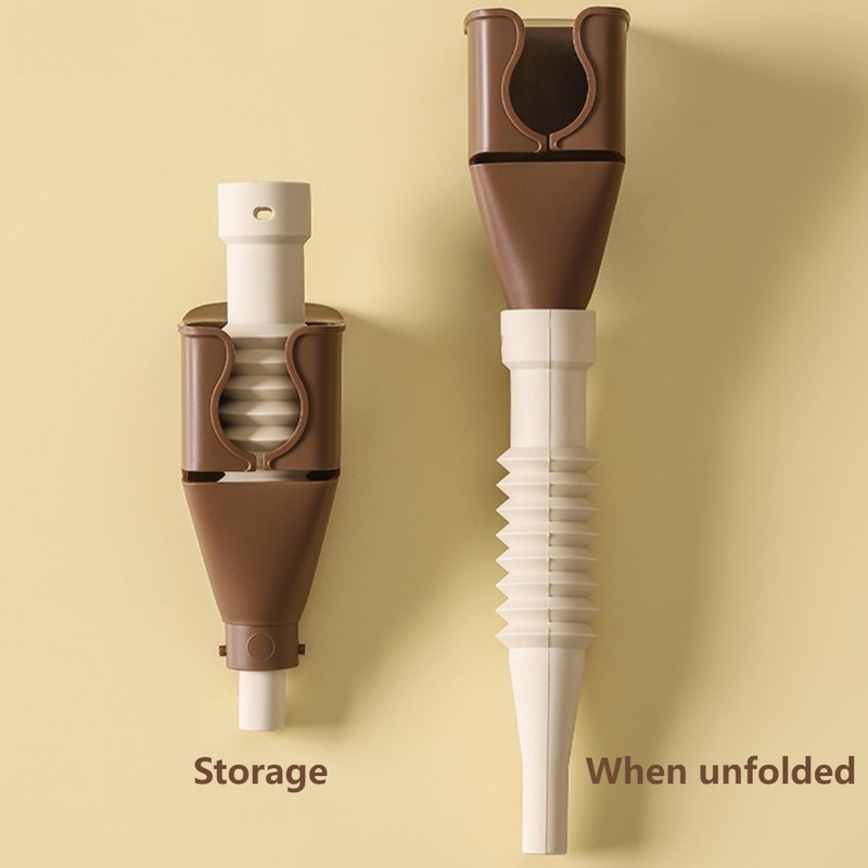 Bendable Silicone Long Oil Funnel, Clip-On Universal Oil Dispenser, Multi-Purpose Kitchen Transfer Funnel—Brown - Image 1
