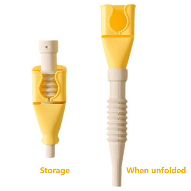 Bendable Silicone Long Oil Funnel, Clip-On Universal Oil Dispenser, Multi-Purpose Kitchen Transfer Funnel—Yellow - Image 1