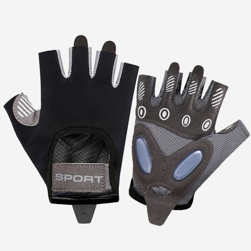 Black - Size S - Women's Ice Silk Half-Finger Fitness Gloves, Silicone Shock-Absorbing, Anti-Slip, Breathable Sports Gloves - Image 1