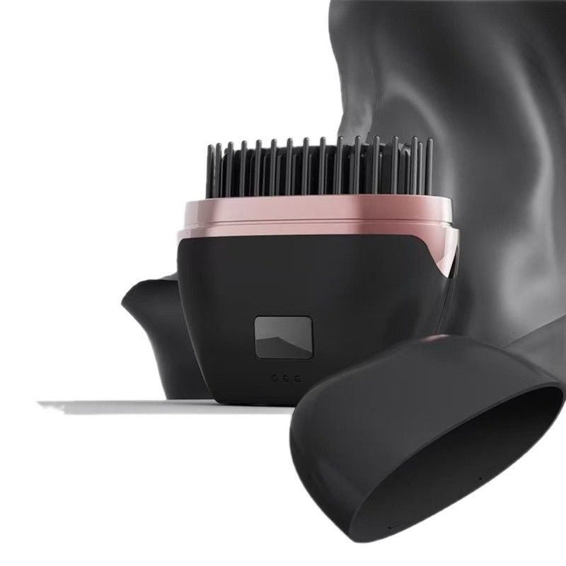 Mini Wireless Negative Ion Hair Straightener Brush, Rechargeable Portable Constant-Temperature Hair Styling Comb for Travel—Black - Image 1