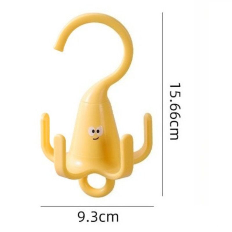 3-Pack - Cute Cartoon 5-Claw Rotating Hook, Multi-Purpose Closet Organizer Hanger for Hats, Bags, Belts, and Lingerie - Green - Image 5