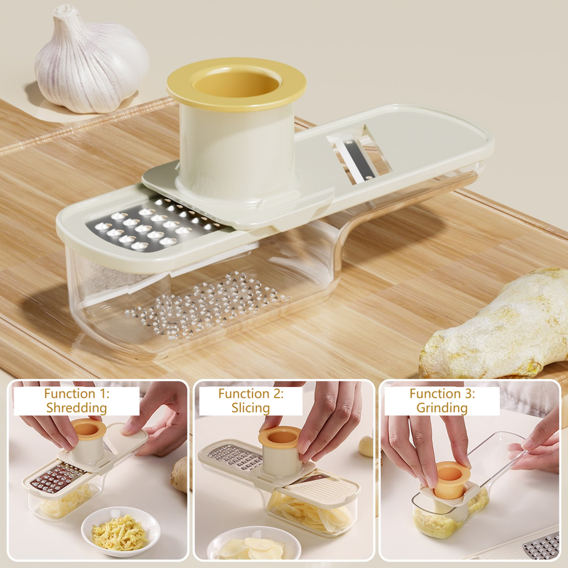 3-in-1 Multi-Functional Stainless Steel Slicer, Shredder, and Grinder—White - Image 1