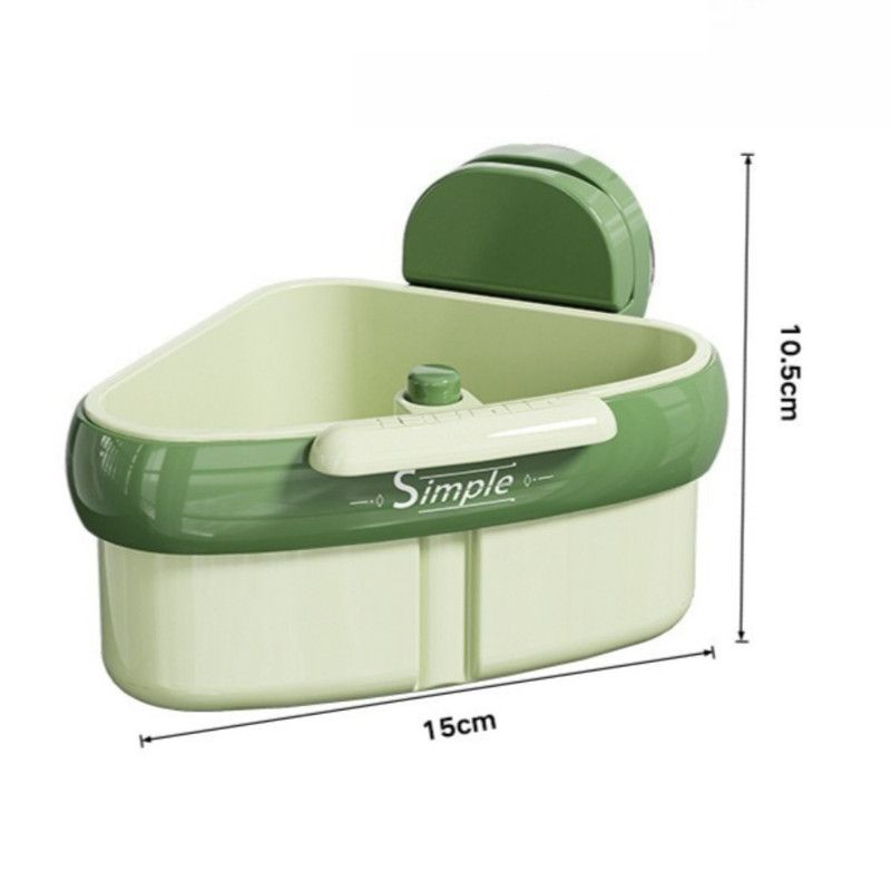 Suction Triangle Sink Drain Basket, Press-On Lid Kitchen Food Residue Filter, Detachable Sink Storage Rack—Green - Image 7