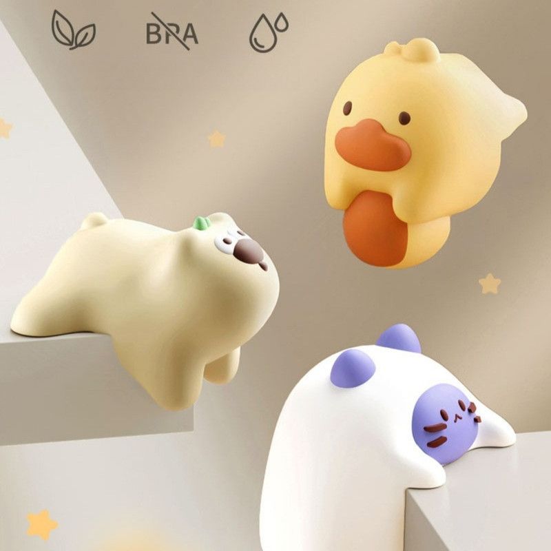4-Pack Cartoon Animal Corner Guards, Safety Table Edge Protectors, Self-Adhesive PVC Anti-Collision Corner Pads—White - Image 3