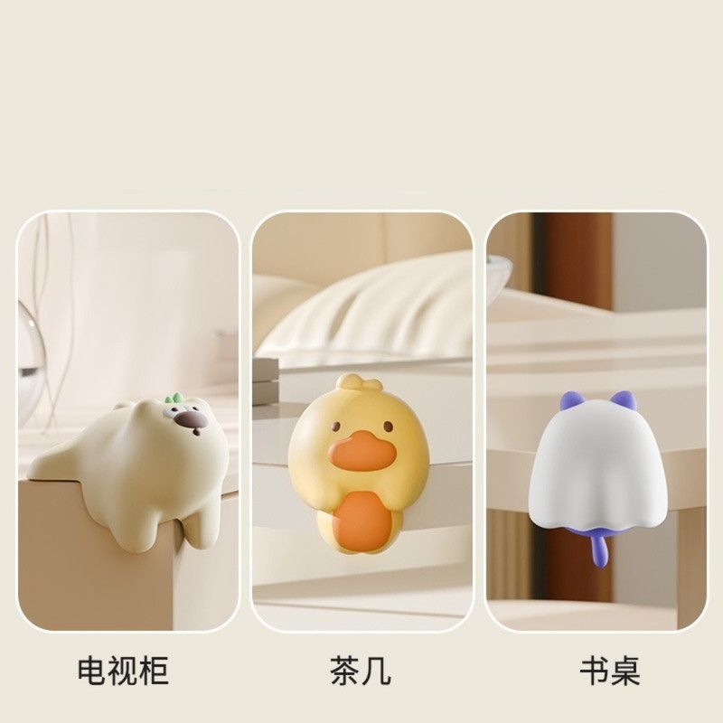 4-Pack Cartoon Animal Corner Guards, Safety Table Edge Protectors, Self-Adhesive PVC Anti-Collision Corner Pads—Yellow - Image 4