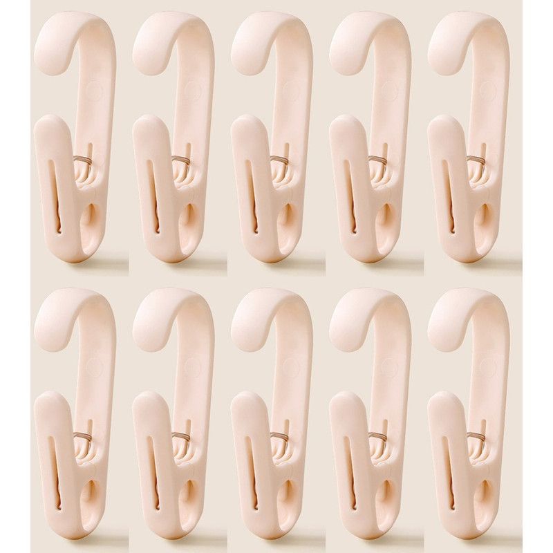 10-Pack Multi-Functional Hook Clips, Stackable Long-Tail Clips for Closets, for Kitchen and Bathroom—Pink - Image 1
