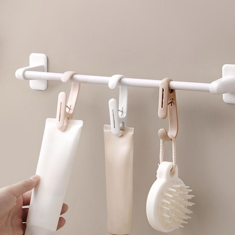 10-Pack Multi-Functional Hook Clips, Stackable Long-Tail Clips for Closets, for Kitchen and Bathroom—Pink - Image 5