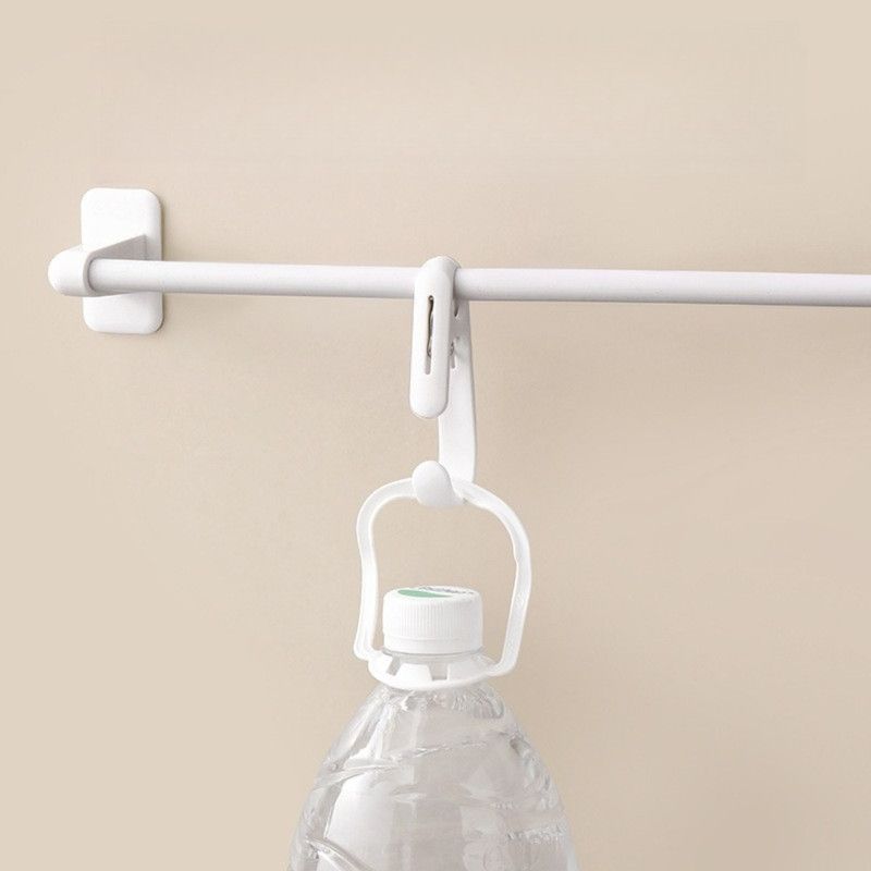 10-Pack Multi-Functional Hook Clips, Stackable Long-Tail Clips for Closets, for Kitchen and Bathroom—White - Image 6