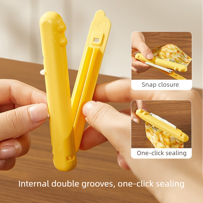 Cat Magnetic Storage Box Food Sealing Clips, Date Mark Snack Bag Sealer Clips—Yellow - Image 2