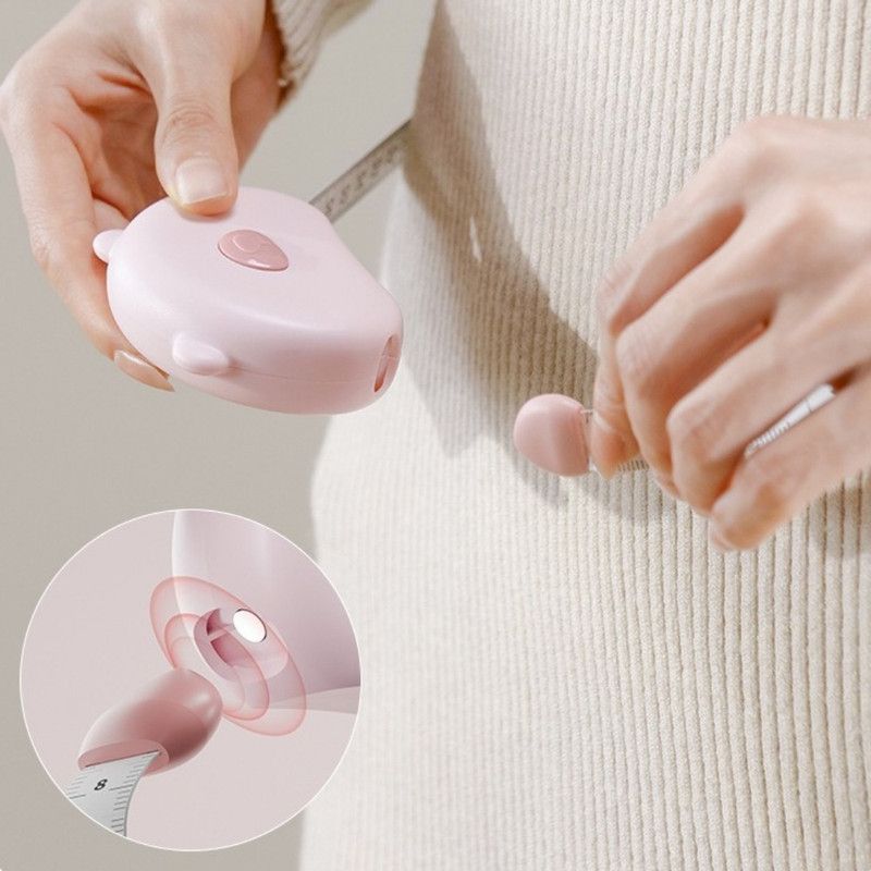Bear Magnetic Retractable Tape Measure, Portable Body Measuring Ruler for Bust, Waist, and Hips—Pink - Image 3