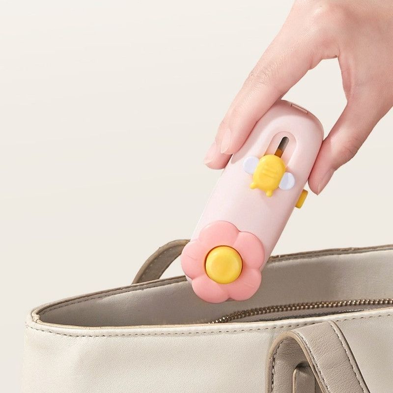 Flower Mini Magnetic Sealer, Handheld Rechargeable 2-in-1 Bag Sealing & Cutter Machine for Snack Packaging—Pink - Image 7